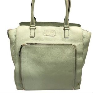 Kate spade green leather tote bag